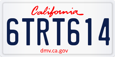 CA license plate 6TRT614