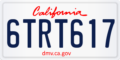 CA license plate 6TRT617