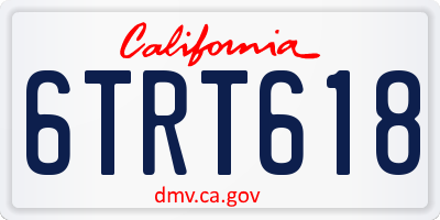 CA license plate 6TRT618