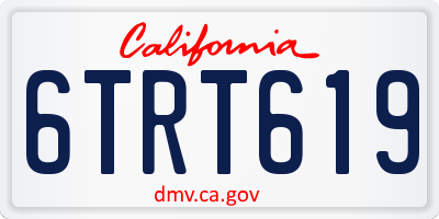 CA license plate 6TRT619