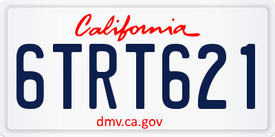 CA license plate 6TRT621