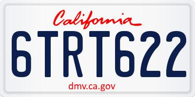 CA license plate 6TRT622