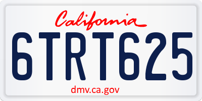 CA license plate 6TRT625
