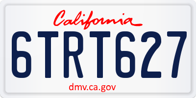 CA license plate 6TRT627