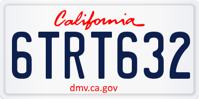 CA license plate 6TRT632