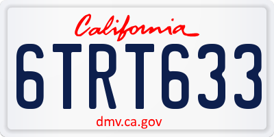 CA license plate 6TRT633