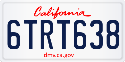 CA license plate 6TRT638