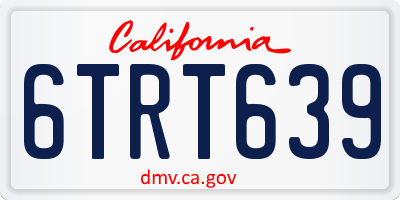 CA license plate 6TRT639