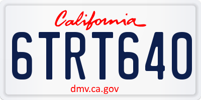 CA license plate 6TRT640