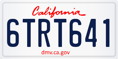 CA license plate 6TRT641