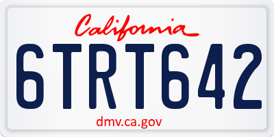 CA license plate 6TRT642