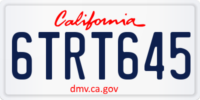 CA license plate 6TRT645
