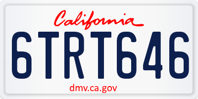 CA license plate 6TRT646