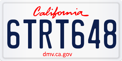 CA license plate 6TRT648