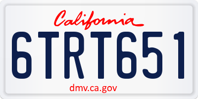 CA license plate 6TRT651