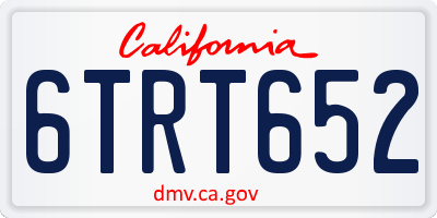 CA license plate 6TRT652