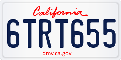 CA license plate 6TRT655
