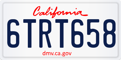 CA license plate 6TRT658