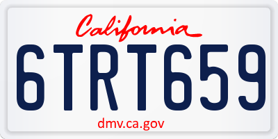 CA license plate 6TRT659