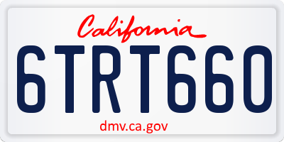 CA license plate 6TRT660