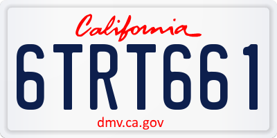 CA license plate 6TRT661