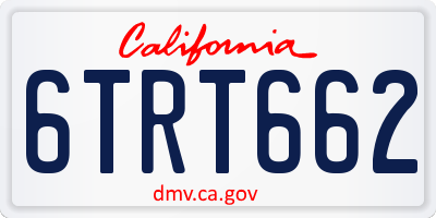 CA license plate 6TRT662