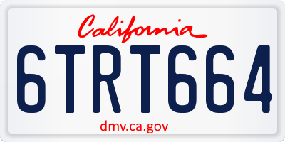 CA license plate 6TRT664