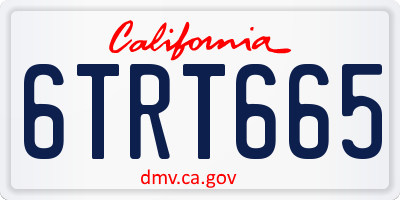 CA license plate 6TRT665