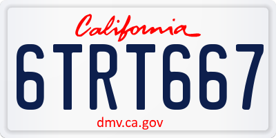 CA license plate 6TRT667