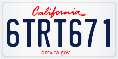 CA license plate 6TRT671