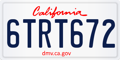 CA license plate 6TRT672