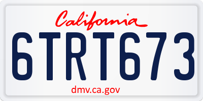 CA license plate 6TRT673