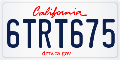 CA license plate 6TRT675
