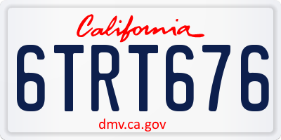 CA license plate 6TRT676