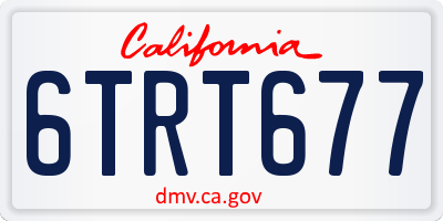 CA license plate 6TRT677