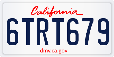 CA license plate 6TRT679