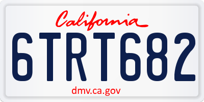 CA license plate 6TRT682