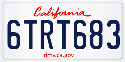 CA license plate 6TRT683