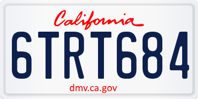 CA license plate 6TRT684