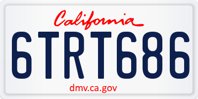 CA license plate 6TRT686