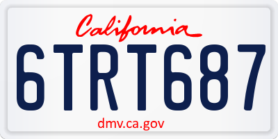 CA license plate 6TRT687