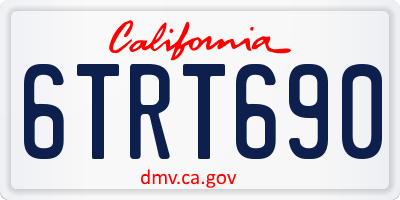 CA license plate 6TRT690