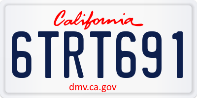 CA license plate 6TRT691