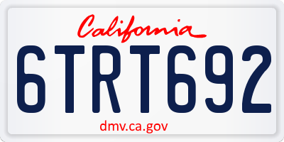 CA license plate 6TRT692