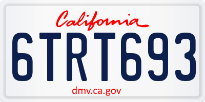 CA license plate 6TRT693