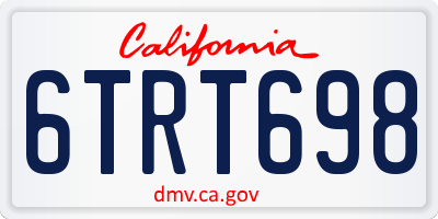 CA license plate 6TRT698