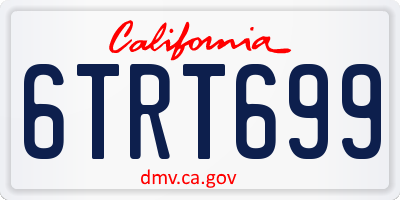 CA license plate 6TRT699