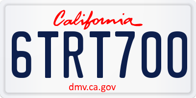 CA license plate 6TRT700