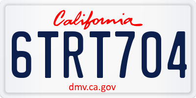 CA license plate 6TRT704