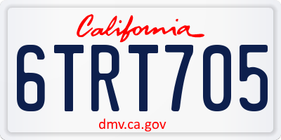 CA license plate 6TRT705